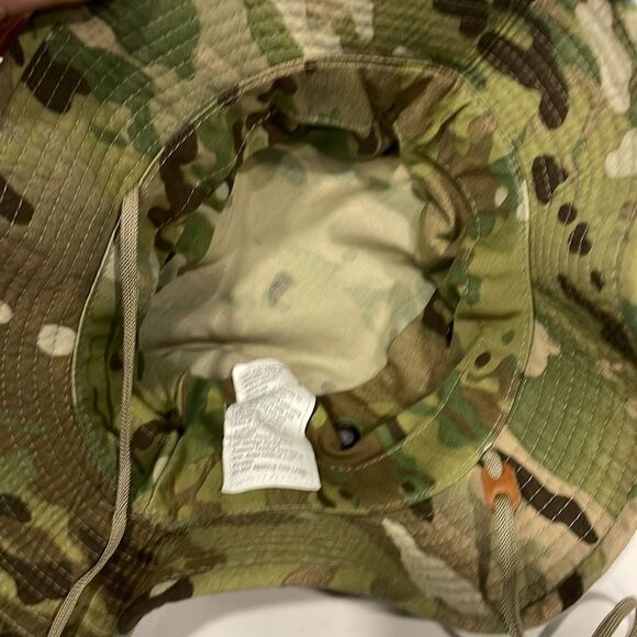 US Army Uniform Camo Bucket Hat Bernard Cap Sz 7 Women Green Adjustable Strap - Picture 4 of 7